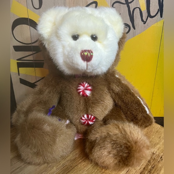 Vintage Russ Berrie Cookie Peppermint Candy Gingerbread Bear Retired~ - Picture 12 of 17